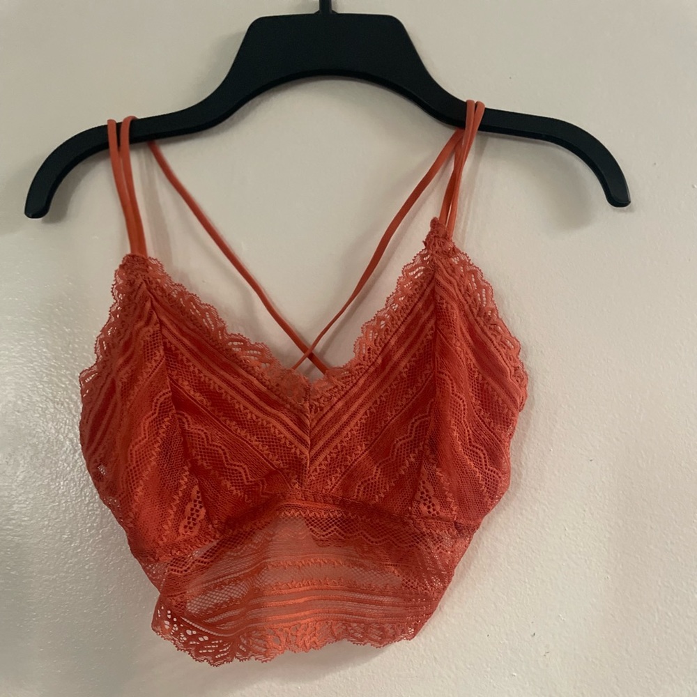 Orange lace bralette